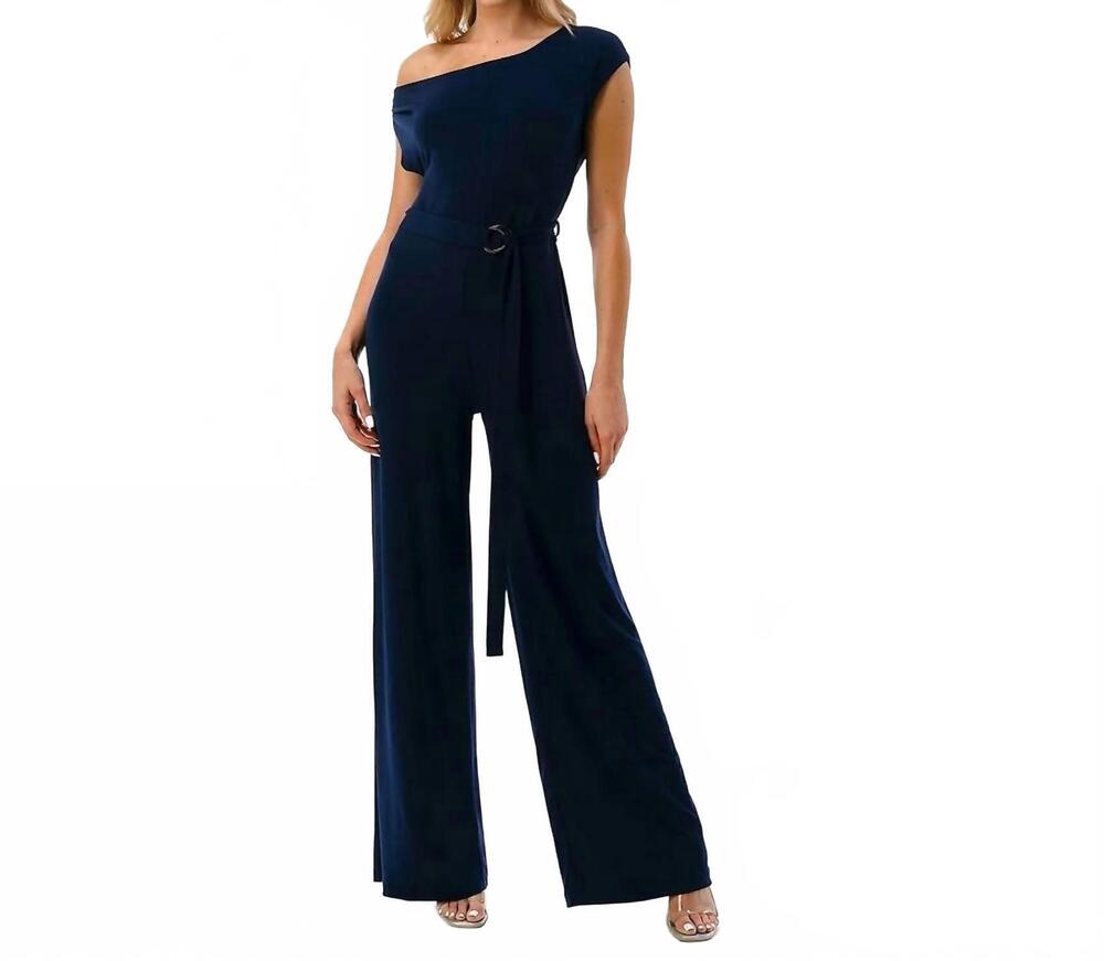 NEW ARIELLA ruched wide leg jumpsuit in navy